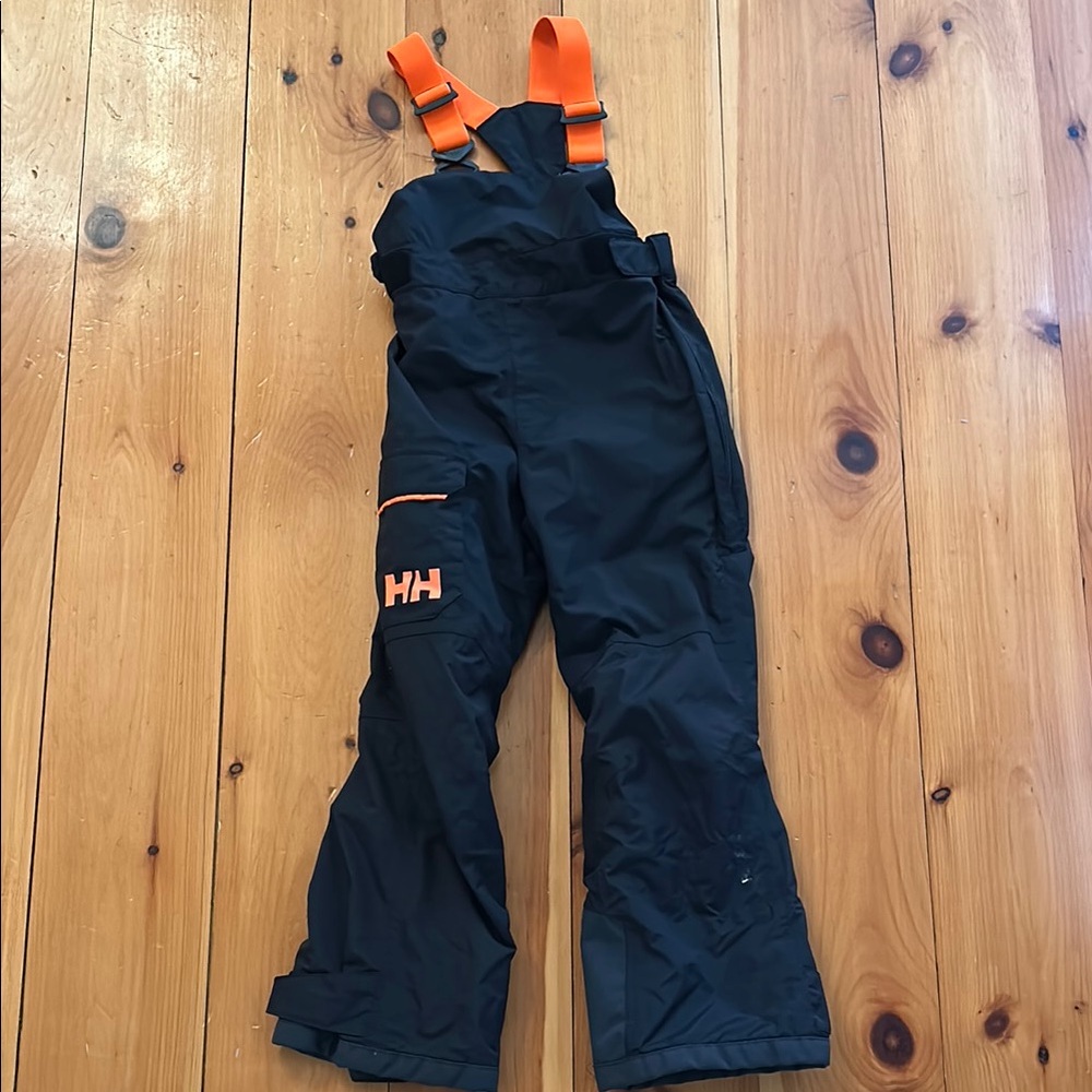 Helly Hansen Black and Orange Overalls for Snow Sports